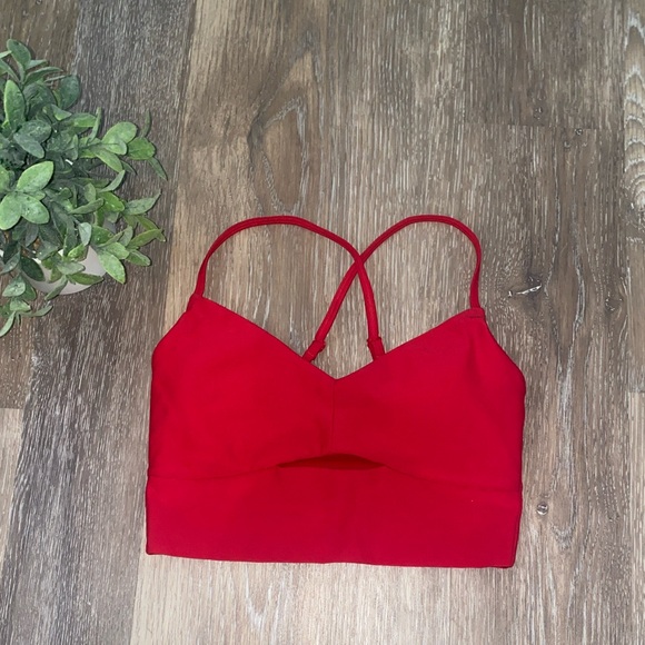 ALO Yoga Bold Red Highlight Bra Tank - Picture 3 of 4